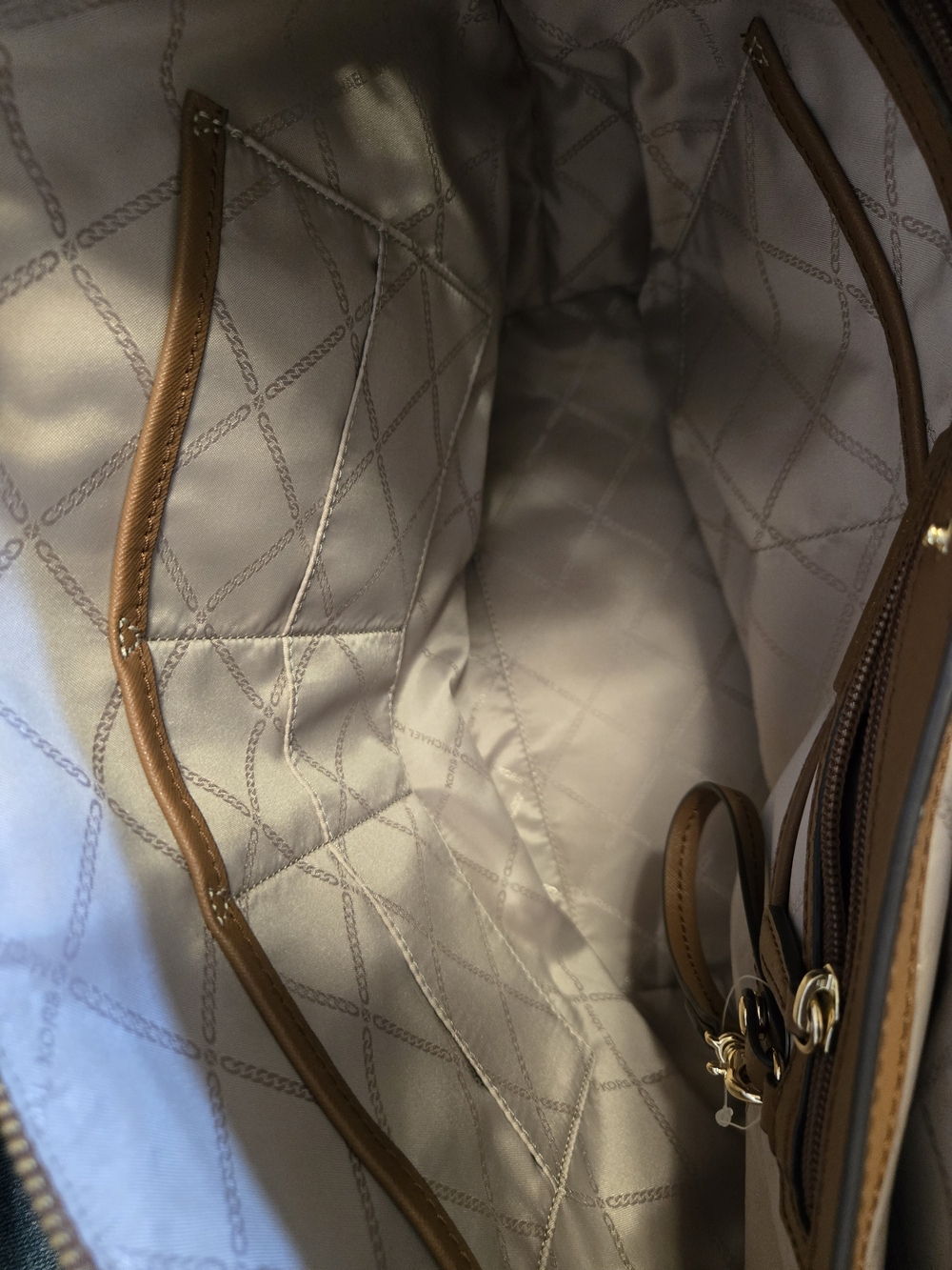 Michael Kors Tan Leather Tote Bag - Picture 9 of 13
